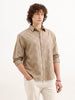 Comfort Fit Textured Shirt | Khaki