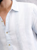 Herrinbone Stripe Light Weight Shirt | Blue
