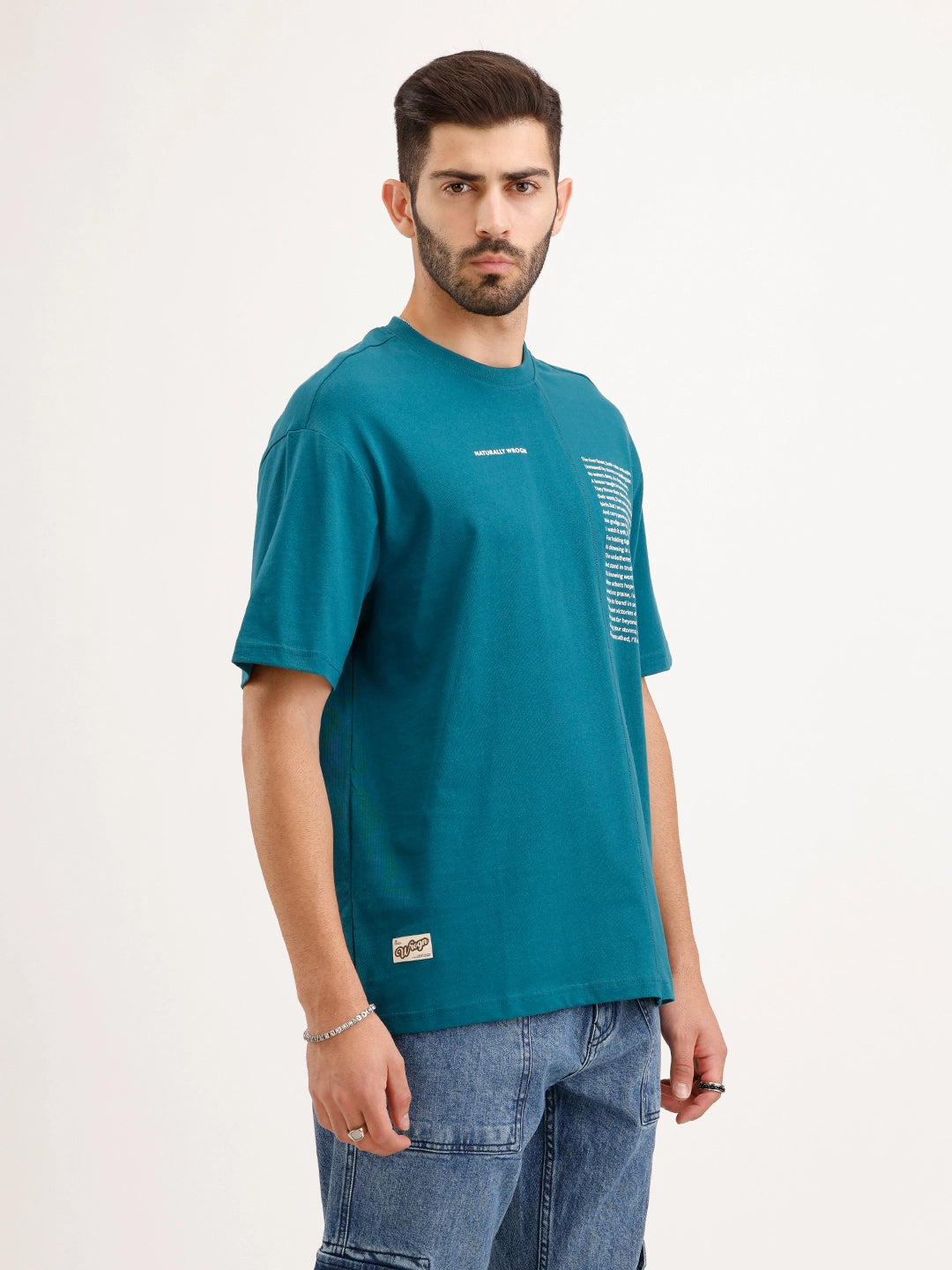 Oversized Fit Cut & Sew T-Shirt | Teal