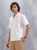 Knit Popcorn Texture Slim Fit Shirt | Off White
