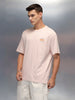 Men's Casual Oversized Fit T-Shrit With Back Graphics | Beige