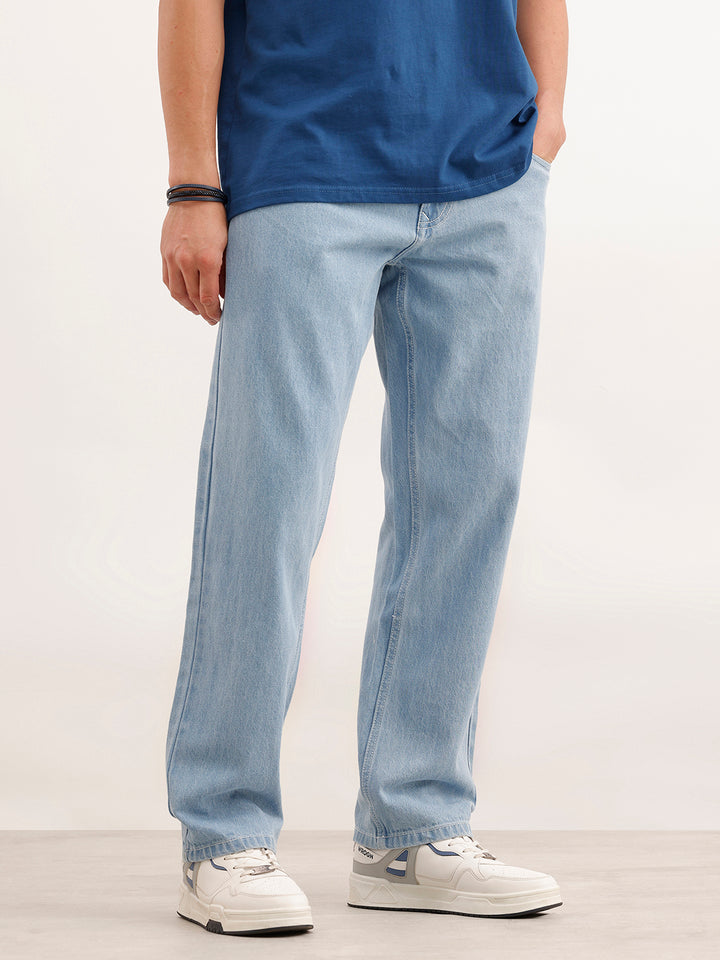 Faded Anti Fit Denim Jeans  | Light Blue