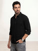 Solid Comfort Fit Full Sleeve Shirt | Black