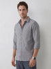 Striped Slim Fit Full Sleeves Shirt | Grey