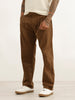 Solid Anti Fit Double Pleated Trouser | Brown