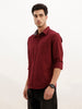 Solid Regular Fit Full Sleeve Shirt | Maroon