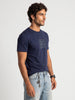 Slim Fit Placement Printed T-Shirt | Navy Blue