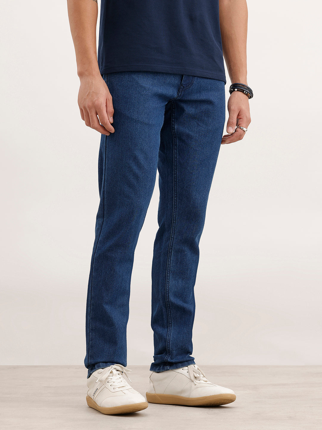 Slim Fit Solid Denim Jeans  | Blue