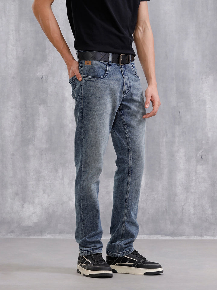 Heavy Fade Straight Fit Jeans | Blue