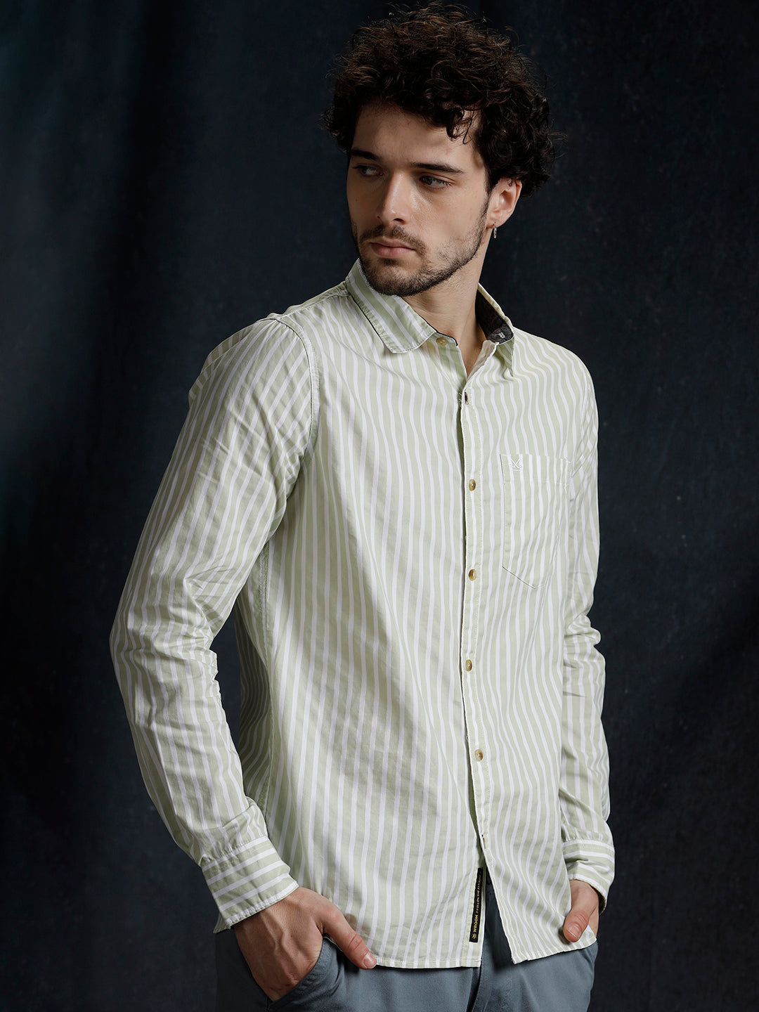 Vertical Stripes Cotton Shirt