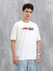 Placement Printed Oversized T-Shirt | White