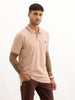 Slim Fit Tipping Collar Polo T-Shirt | Light Brown