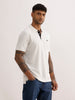 Solid Contrast Placket Polo T-Shirt | White