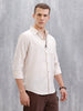 Textured Pure Cotton Shirt | Beige