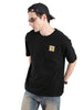 Travel Stamp Printed Black T-Shirt