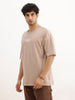 Oversized Placement Printed T-Shirt | Brown