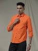 Solid Woven Orange Shirt