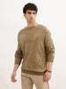 Regular Fit Textured T-Shirt | Khaki | WSW02FSRE1033W
