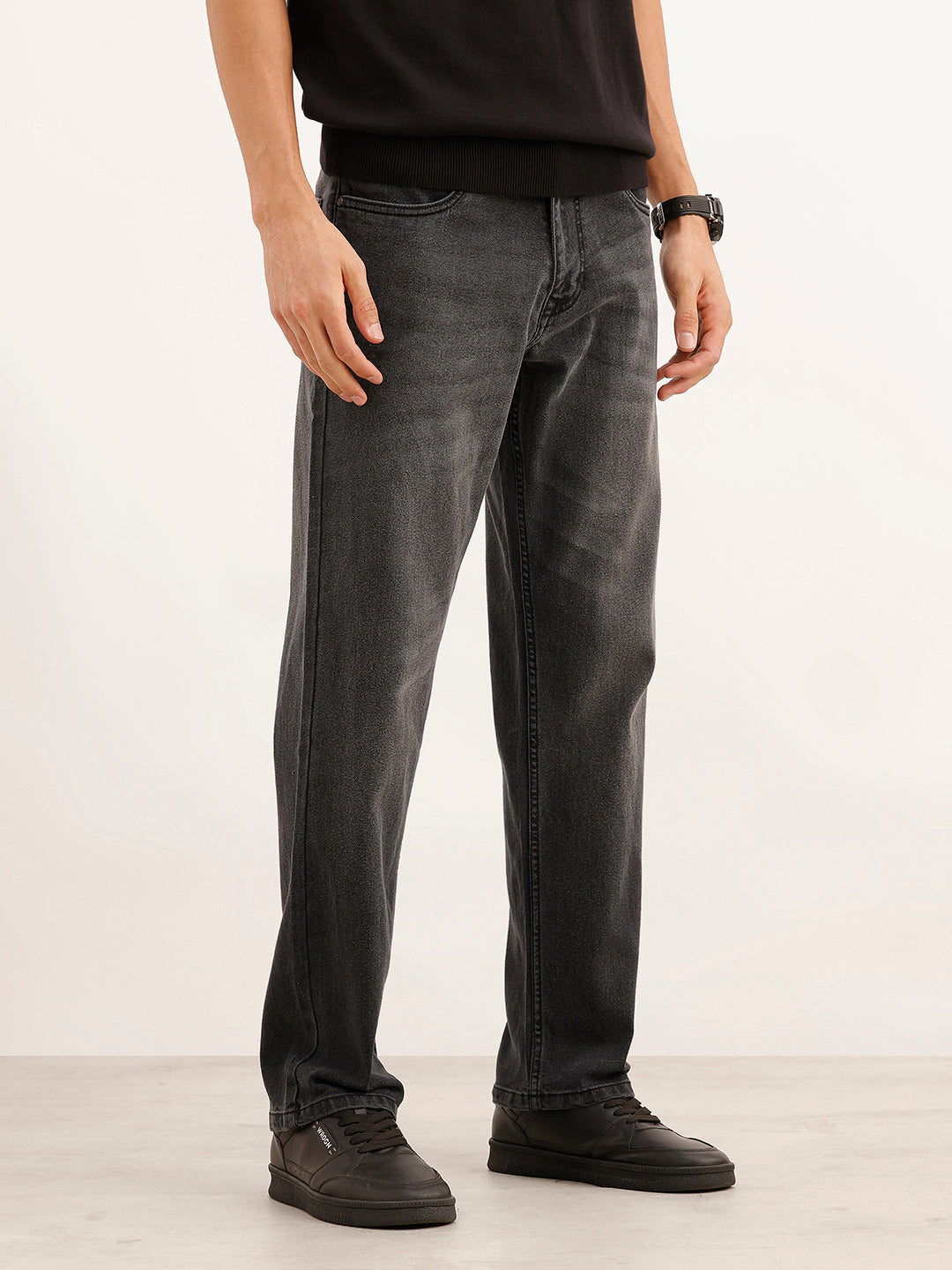 Faded Anti Fit Denim Jeans | Dark Grey