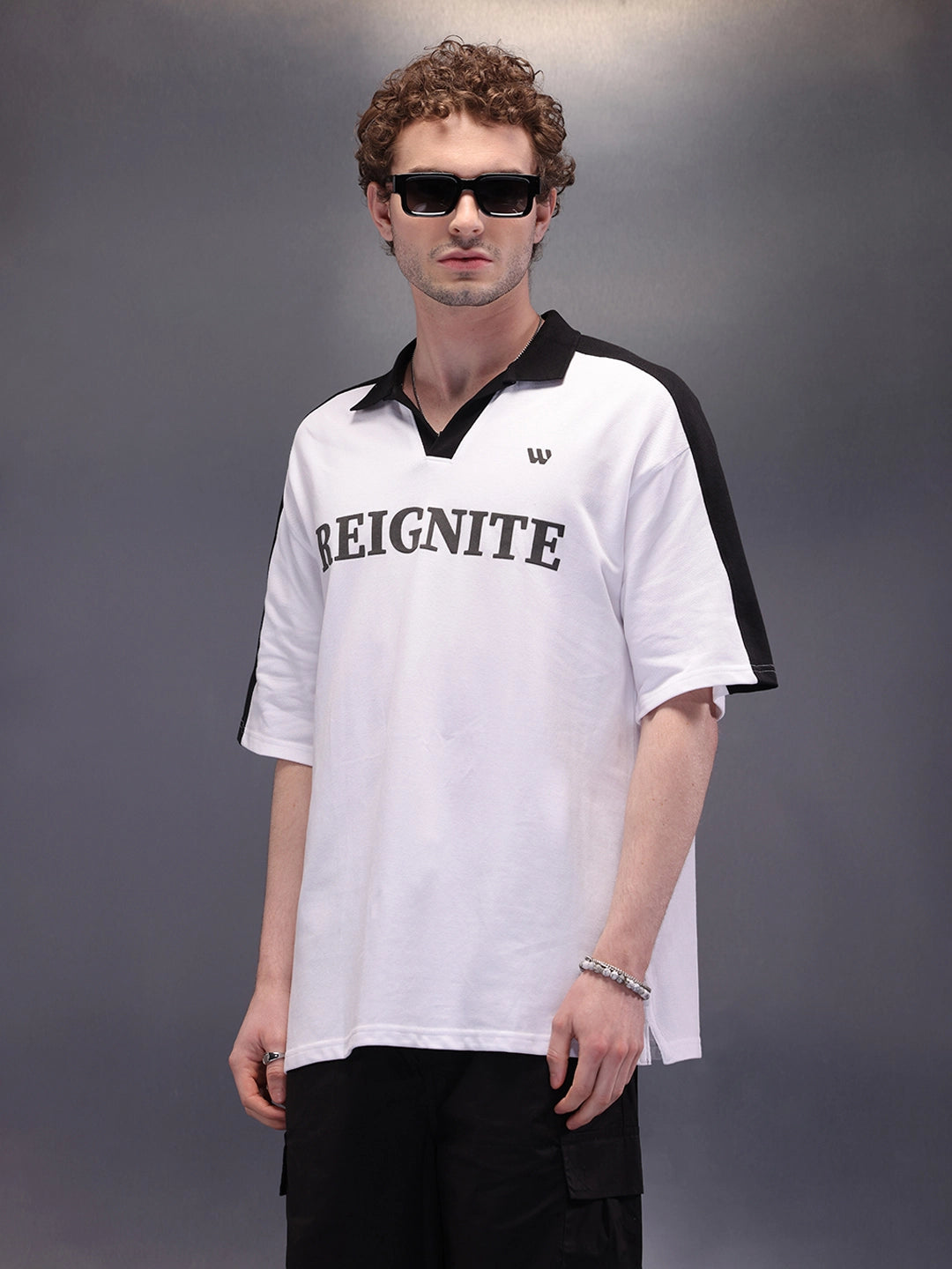 Cut & Sue Oversized Polo T-Shirt | White