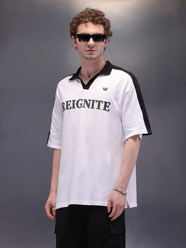 Cut & Sue Oversized Polo T-Shirt | White