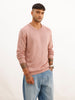 Solid Regular Fit Knitted Sweater | Pink
