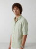 Solid Slim Fit Full Sleeve Shirt | Light Green