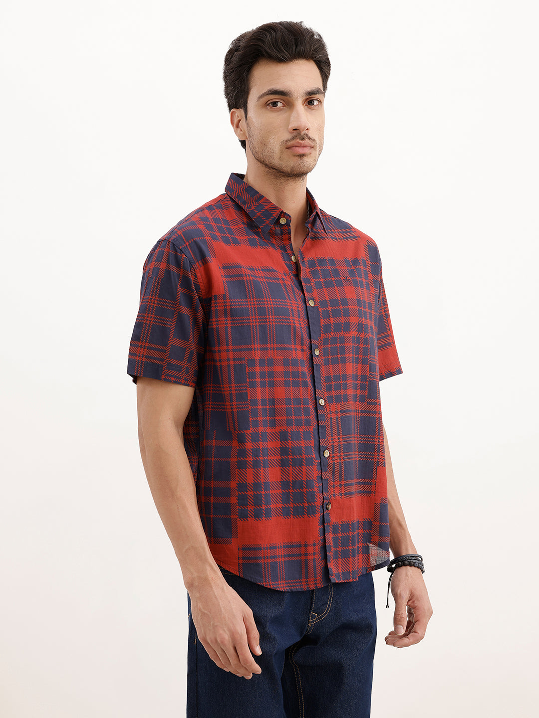 Patchwork Printed AOP Shirt | Red
