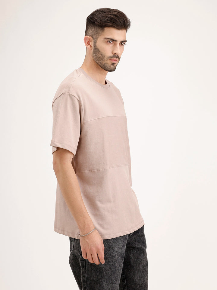 Oversized Cut & Sew T-Shirt | Brown