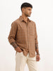 Checkered Slim Fit Full Sleeve Shirt | Brown | WSH02FSSL7019W