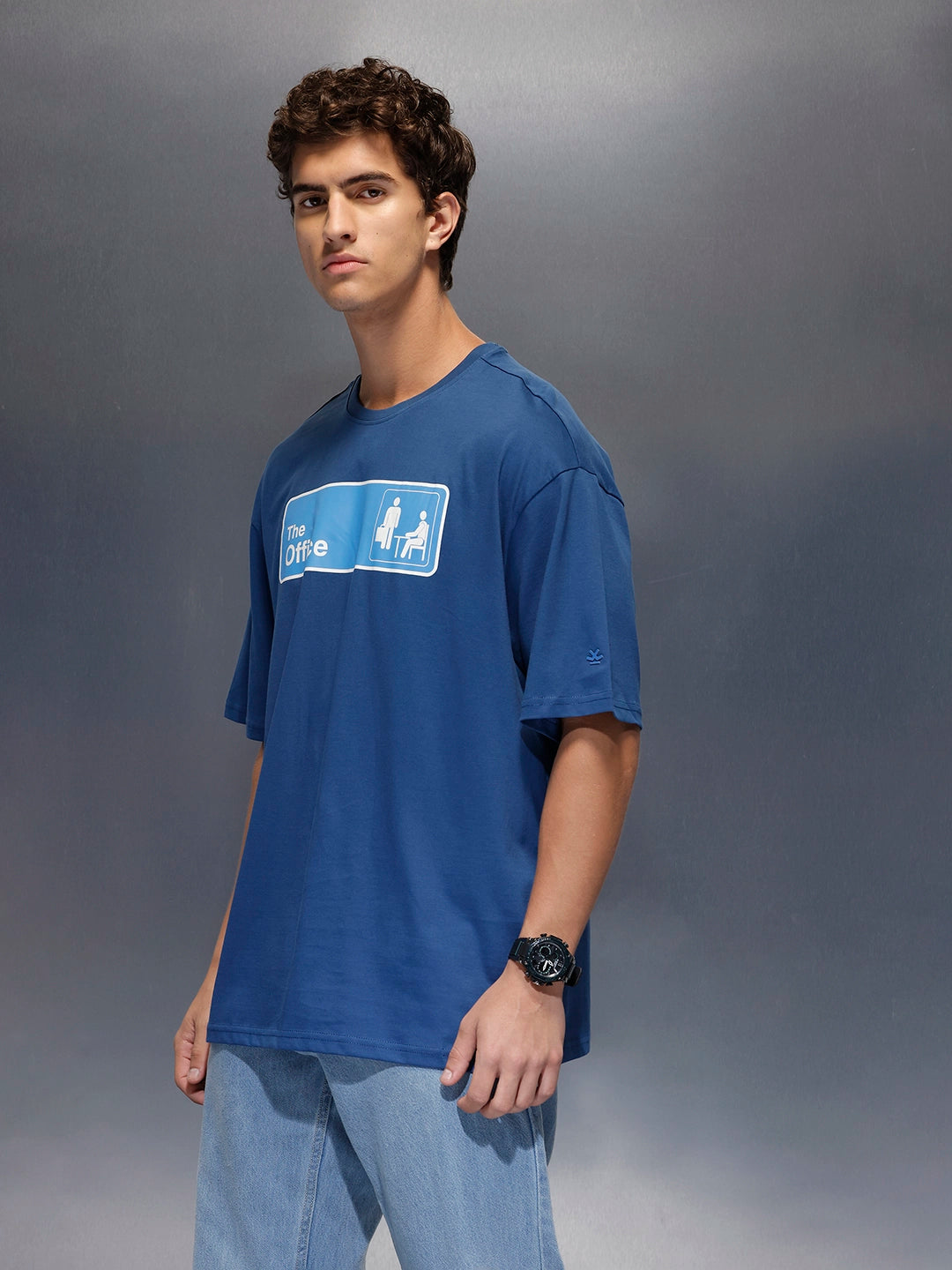 Men's Oversized 'The Office' Inspired Print  |  Navy Blue