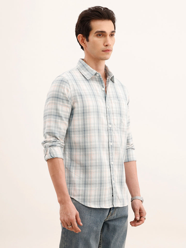 Regular Fit Checkered Shirt | Multicolor