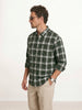 Comfort Fit Checkered Shirt | Dark Green