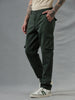 Solid Pockets Olive Cargo Pants