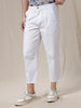 Cropped White Trousers