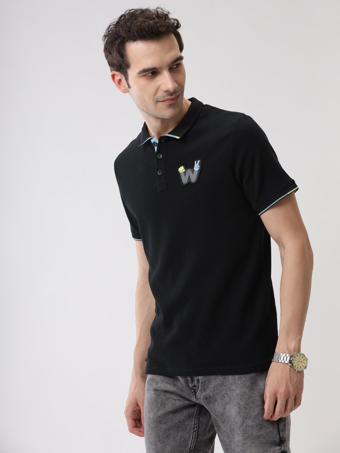 Wrogn Vibes Solid Polo T-Shirt