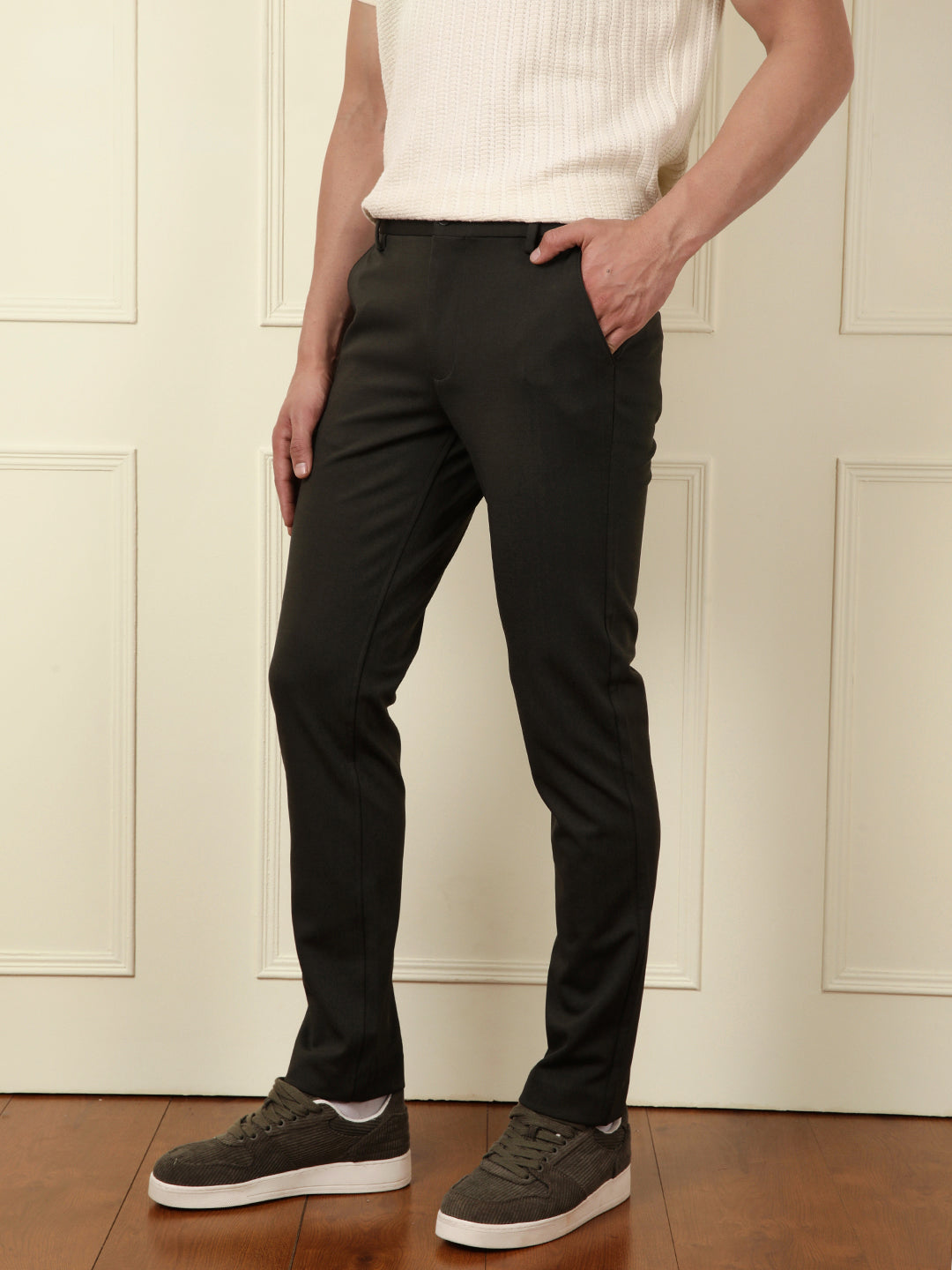 Olive Easy-Fit Waist Trousers