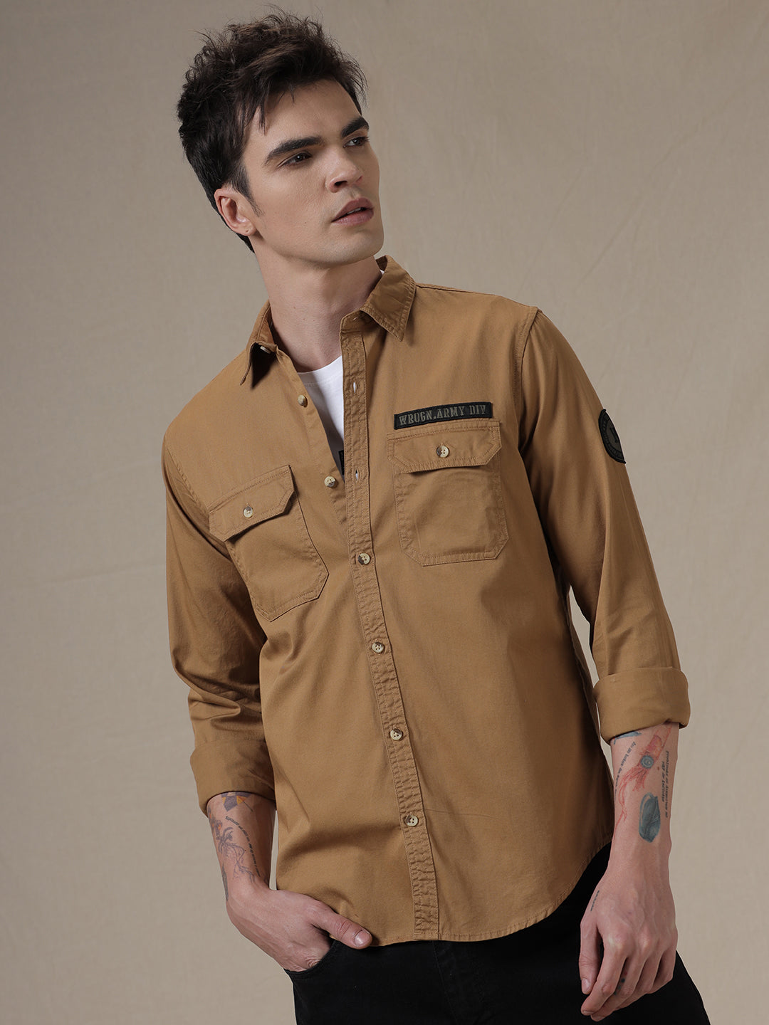 Wrogn Arm Patch Technical Shirt