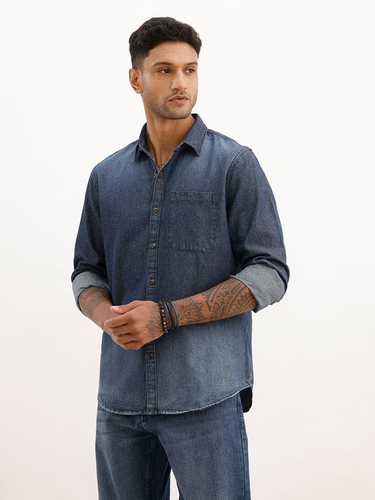 Classic Regular Fit Denim Shirt | Blue