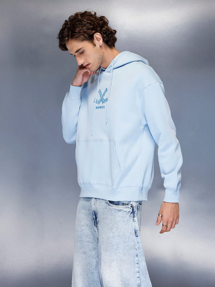 Men’s minimal powder blue hooded sweatshirt | Powder Blue