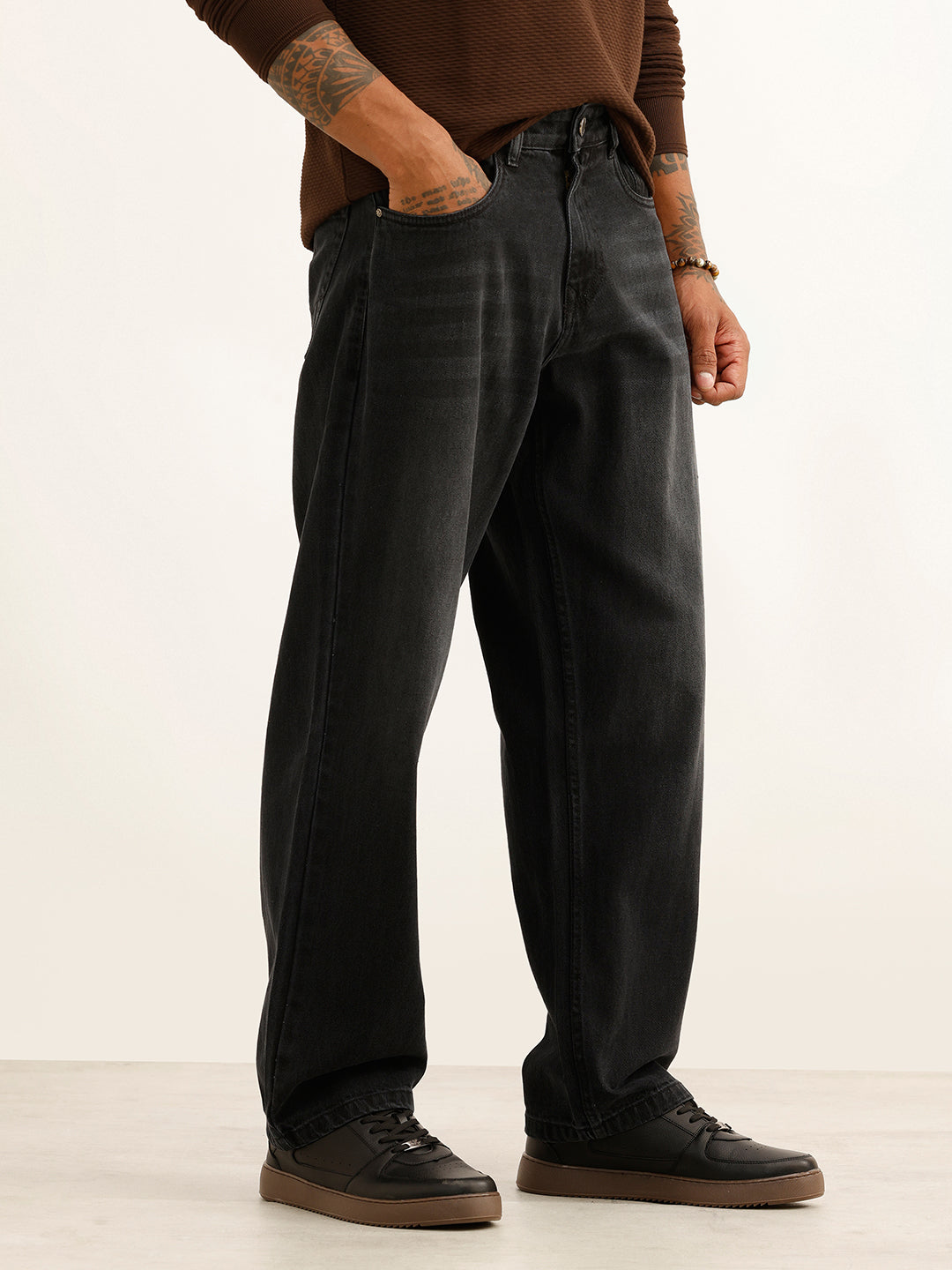 Washed Loose Fit Denim Jeans | Grey