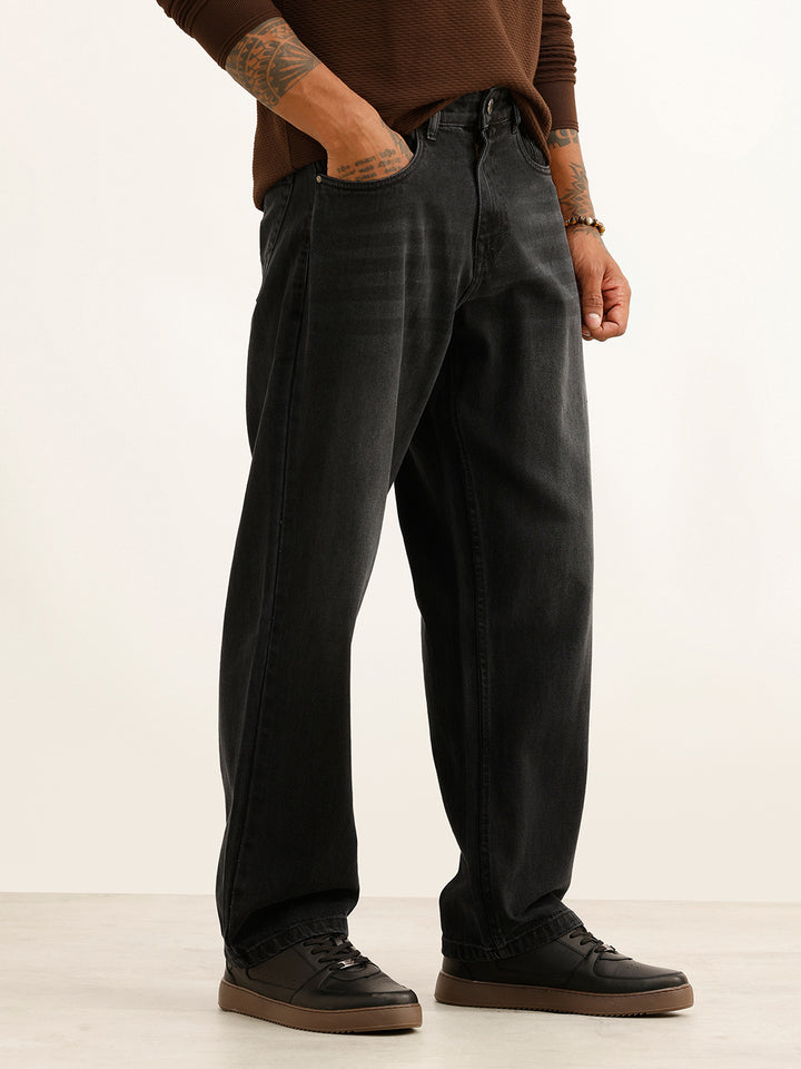 Washed Loose Fit Denim Jeans | Grey