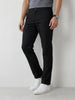 Straight Fit Solid Trouser | Black