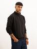 Solid Regular Quater Zipper Sweatshirt | Black