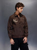 Wrogn Branded Men's Varsity Inspired Jacket  |  Brown