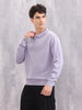 Knitted Pullover With Stylized Half Zip Polo Collar | Lavender