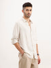 Slim Fit Striped Full Sleeved Shirt | Beige