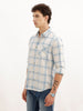 Regular Fit Full Sleeve Checkered Shirt | Light Blue