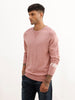 Slim Fit Placement Printed Knitted Sweater | Pink