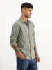 Slim Fit Checkered Full Sleeve Shirt | Green
